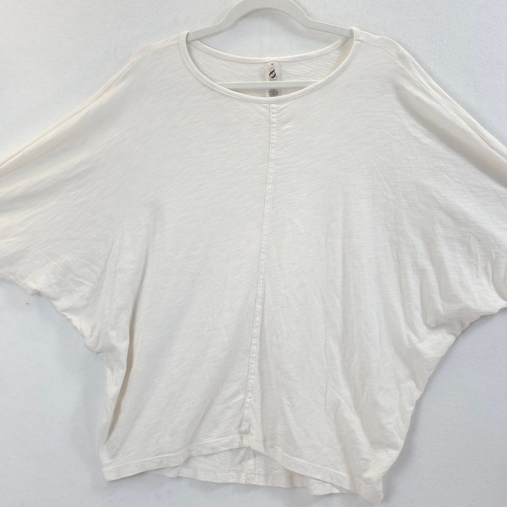 Lou & Grey Top Batwing Long Sleeve Cream Women M Minimalist Relaxed Shirt Comfy